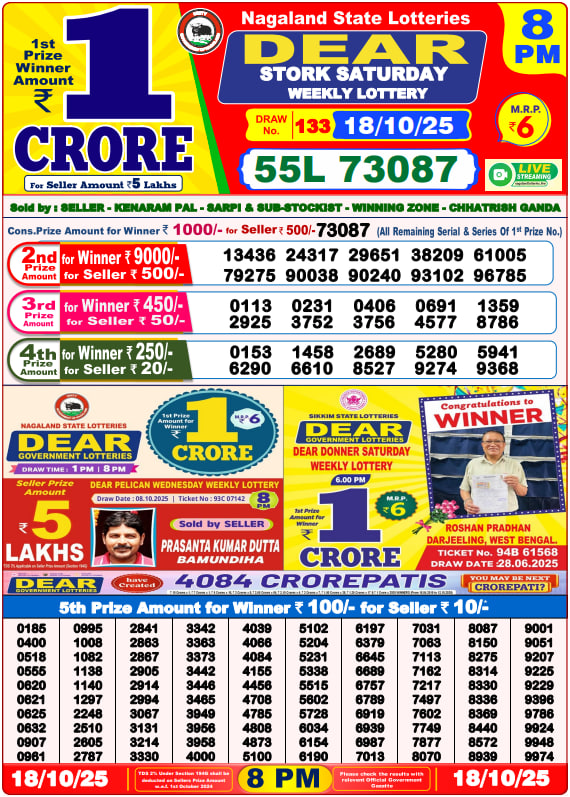Lottery Sambad Result 8pm